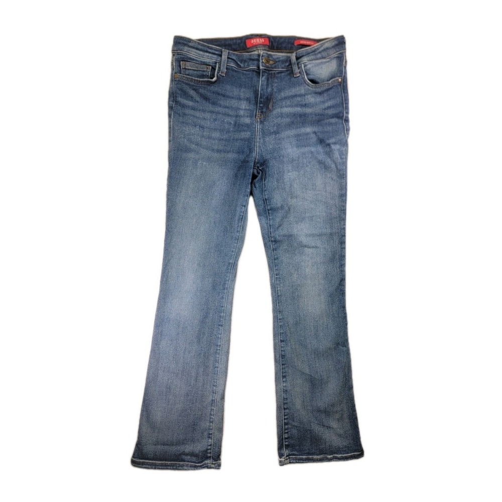 GUESS Jeans Women's 30 Mid Rise Bootcut‎ Blue Denim Medium Wash Stretch